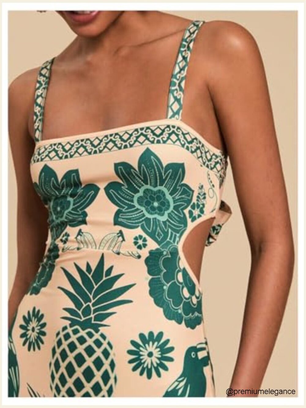 Sleeveless Maxi Dress with Tropical Print, Tie Back, and Side Split - Picture 3 of 7